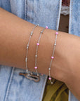 ZINZI zilveren fantasie armband met 5 roze donuts en glanzende bolletjes 17-19,5cm ZIA2510 - PansiteNederland.nl