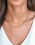 ZINZI gold plated zilveren koord ketting 45cm 4mm breed ZIC2343G - PansiteNederland.nl