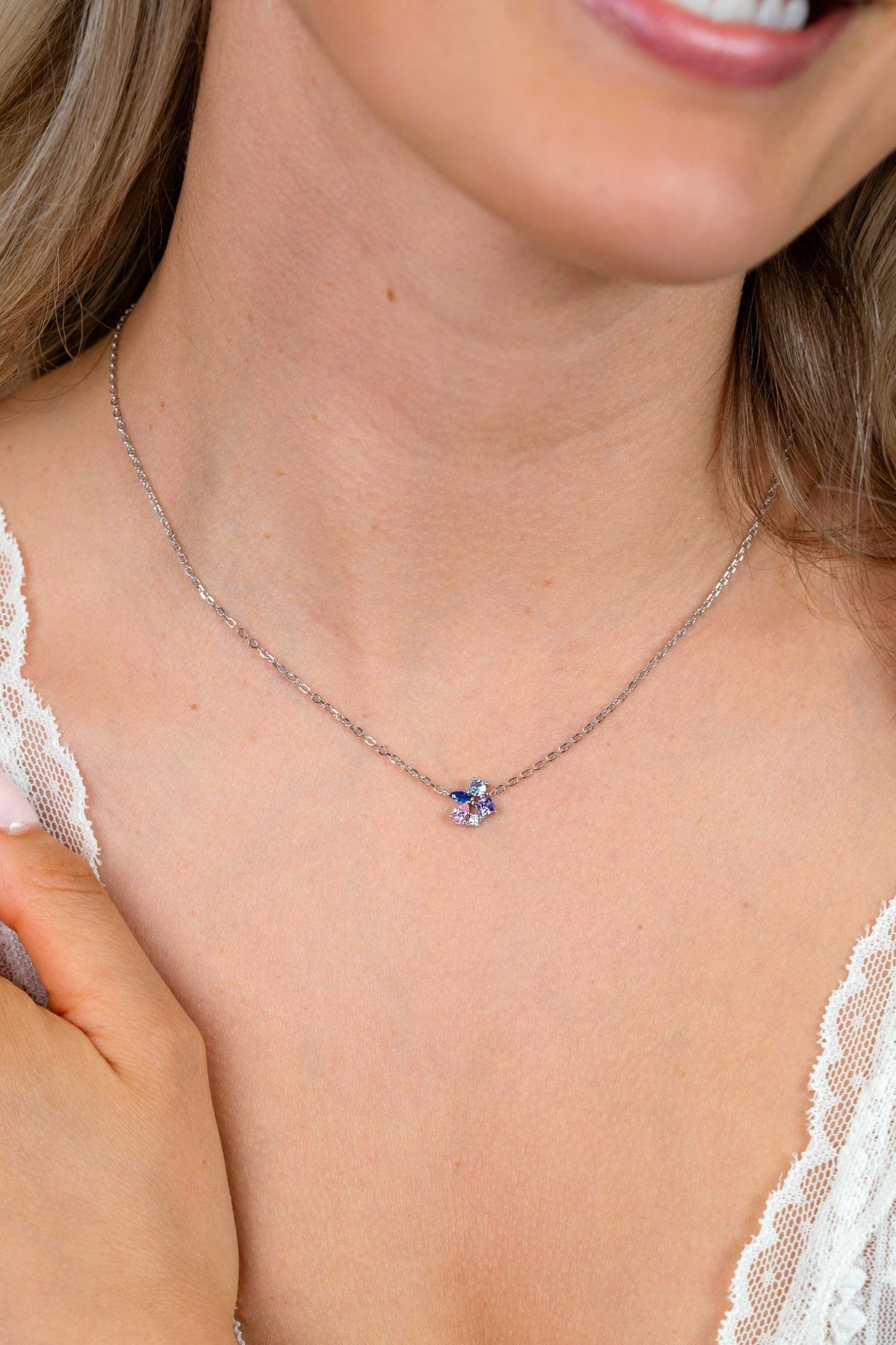 ZINZI Zilveren Ketting met Roze Kleursteen ZIC2866