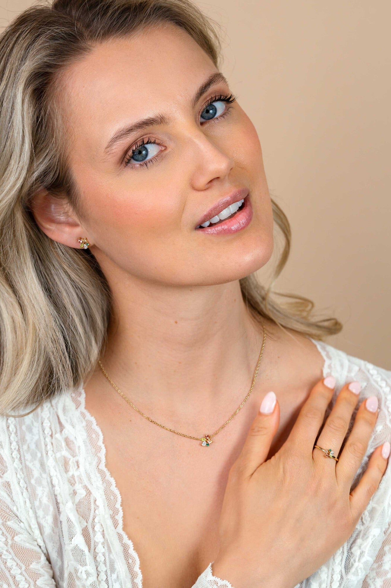 ZINZI Verguld Zilveren Ketting met Bruine Kleursteen ZIC2867