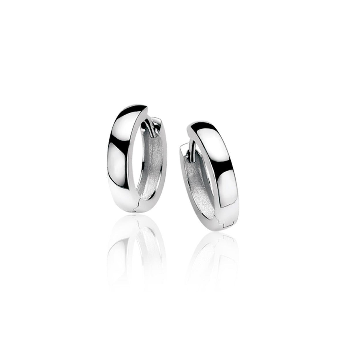 ZINZI zilveren oorbellen 15 x 3mm glad met luxe klapsluiting - ZIO191
