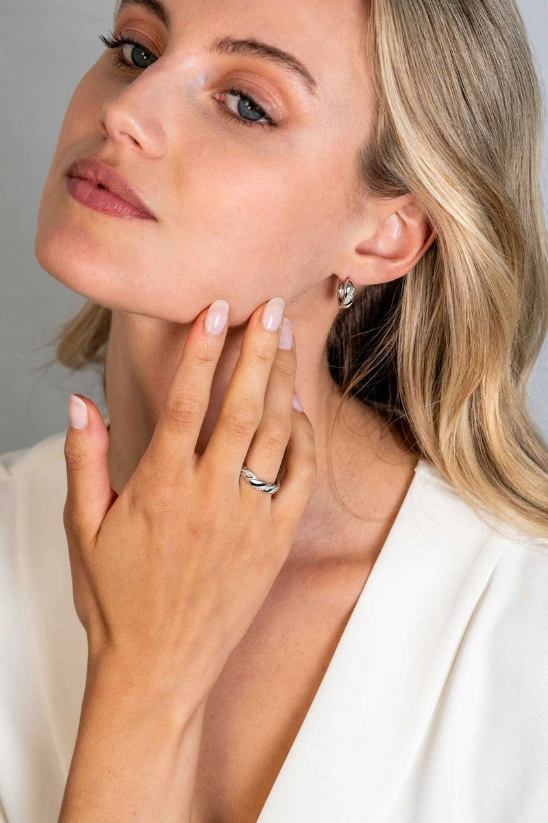 ZINZI Zilveren Oorbellen met Witte Zirkonia - ZIO2295