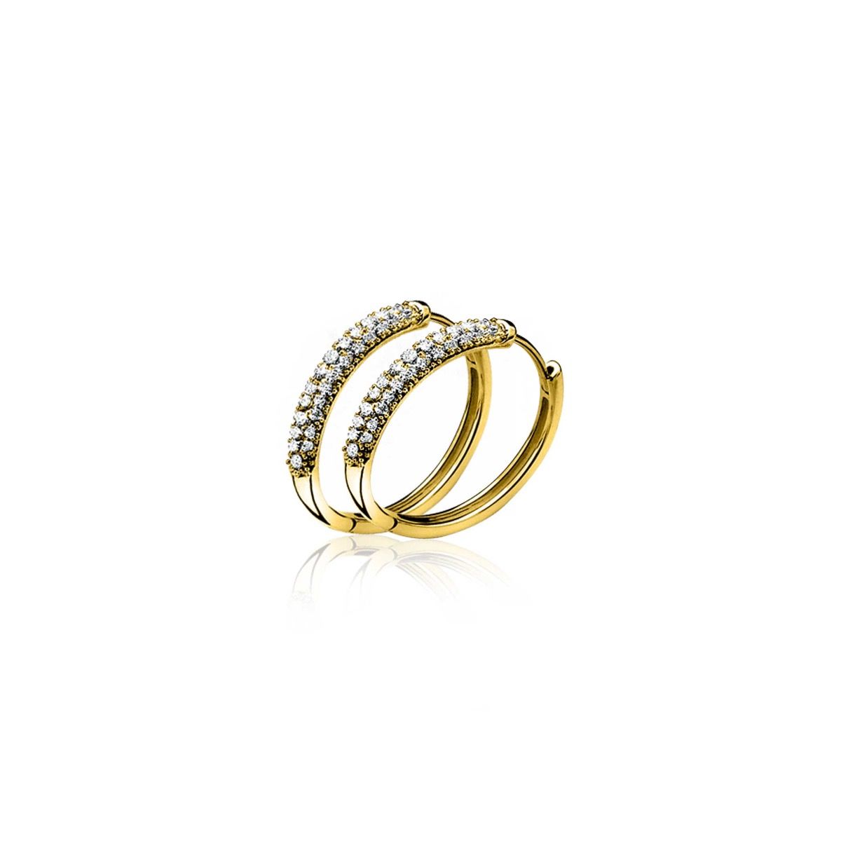 ZINZI Plated 14 X 3mm Zirkonia's Oorbellen - ZIO660G