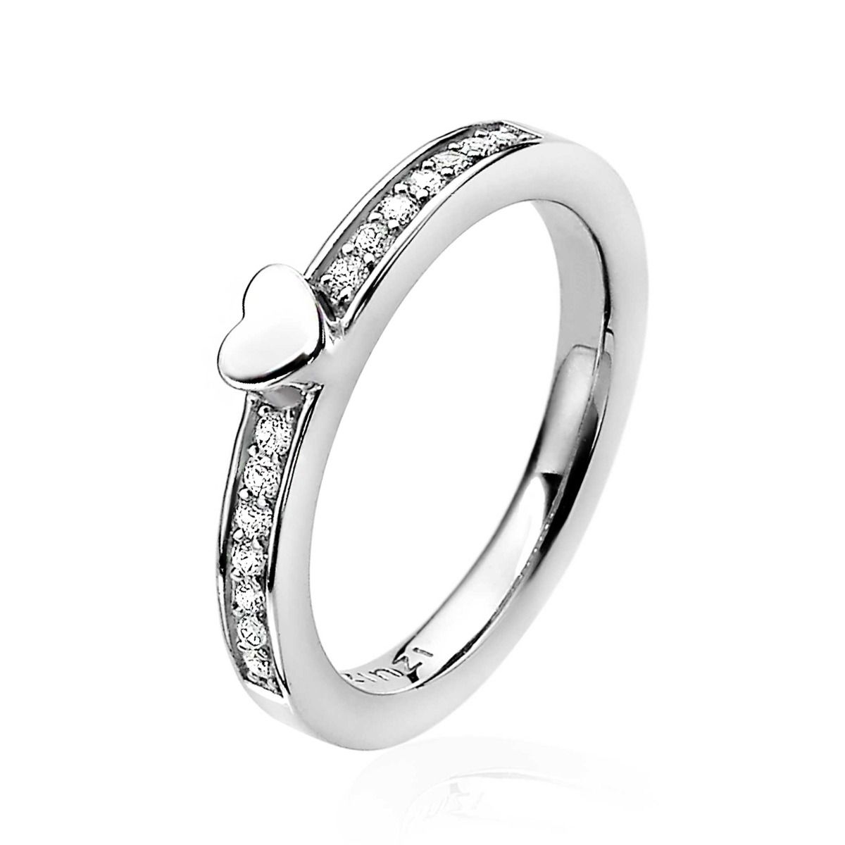 ZINZI Zilveren Ring wit - ZIR1391