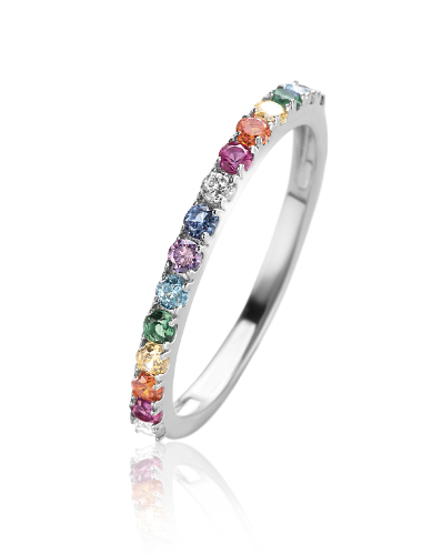 ZINZI Zilveren Ring met Zirkonia multicolor - ZIR2486