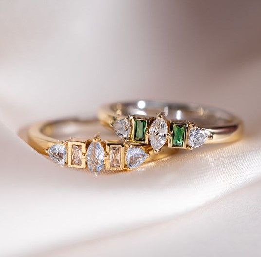 ZINZI Verguld Zilveren Ring met Groene Zirkonia - ZIR2630G
