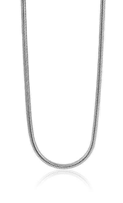ZINZI Slangen 1,5mm Breed Collier 42 cm zilver - ZISL15