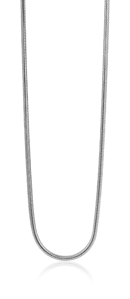 ZINZI Slangen 1,5mm Breed Collier 42 cm zilver - ZISL15
