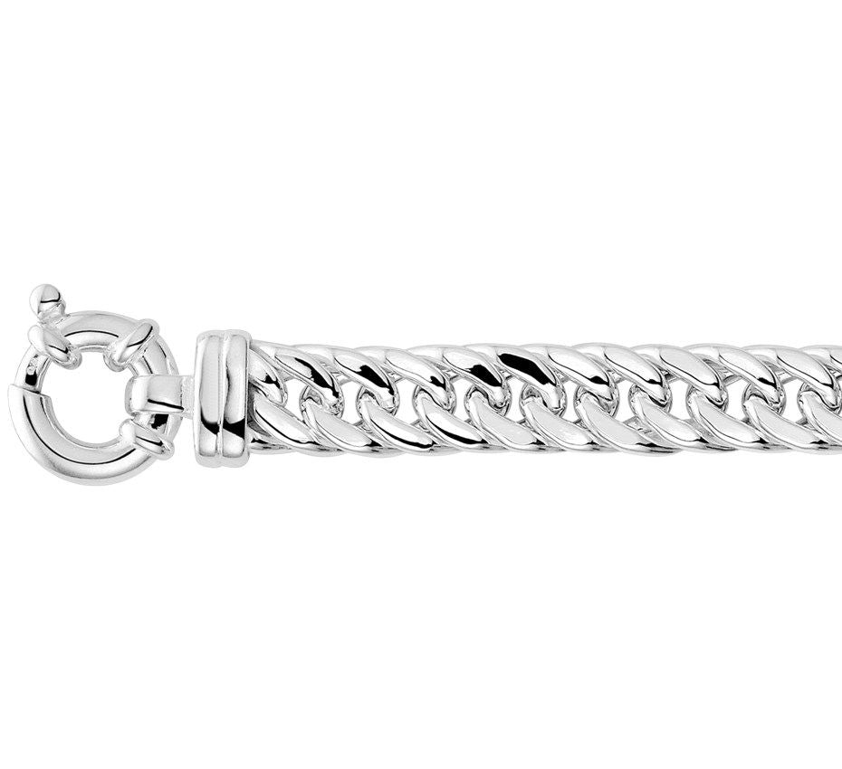 Zilveren armband gourmette plat 10 mm met groot springslot - 1018757, exclusief en kwalitatief hoogwaardig. Ontdek nu!