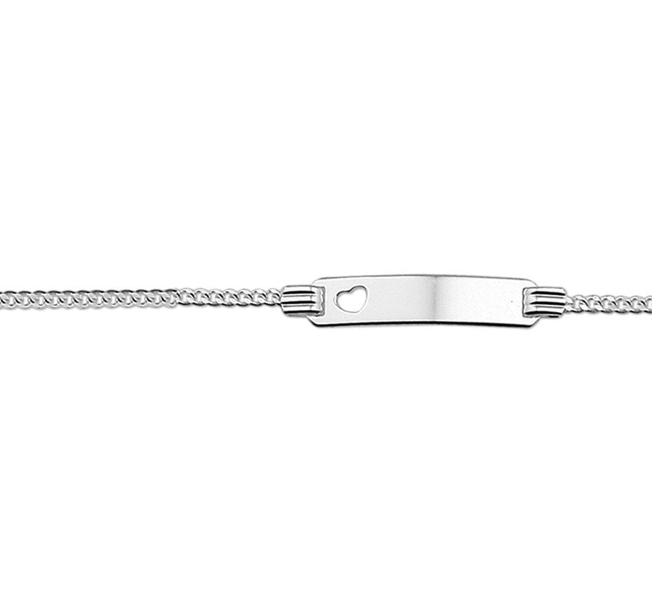Fantasy Collection Graveerarmband hart gourmette plaat 4,8 mm zilver - PSN1329656