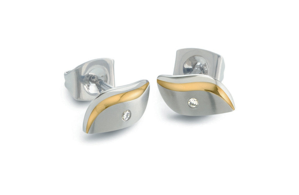 Boccia Titanium Diamant Oorknoppen 05044-04 Goudkleurig 8.5 mm oorbellen