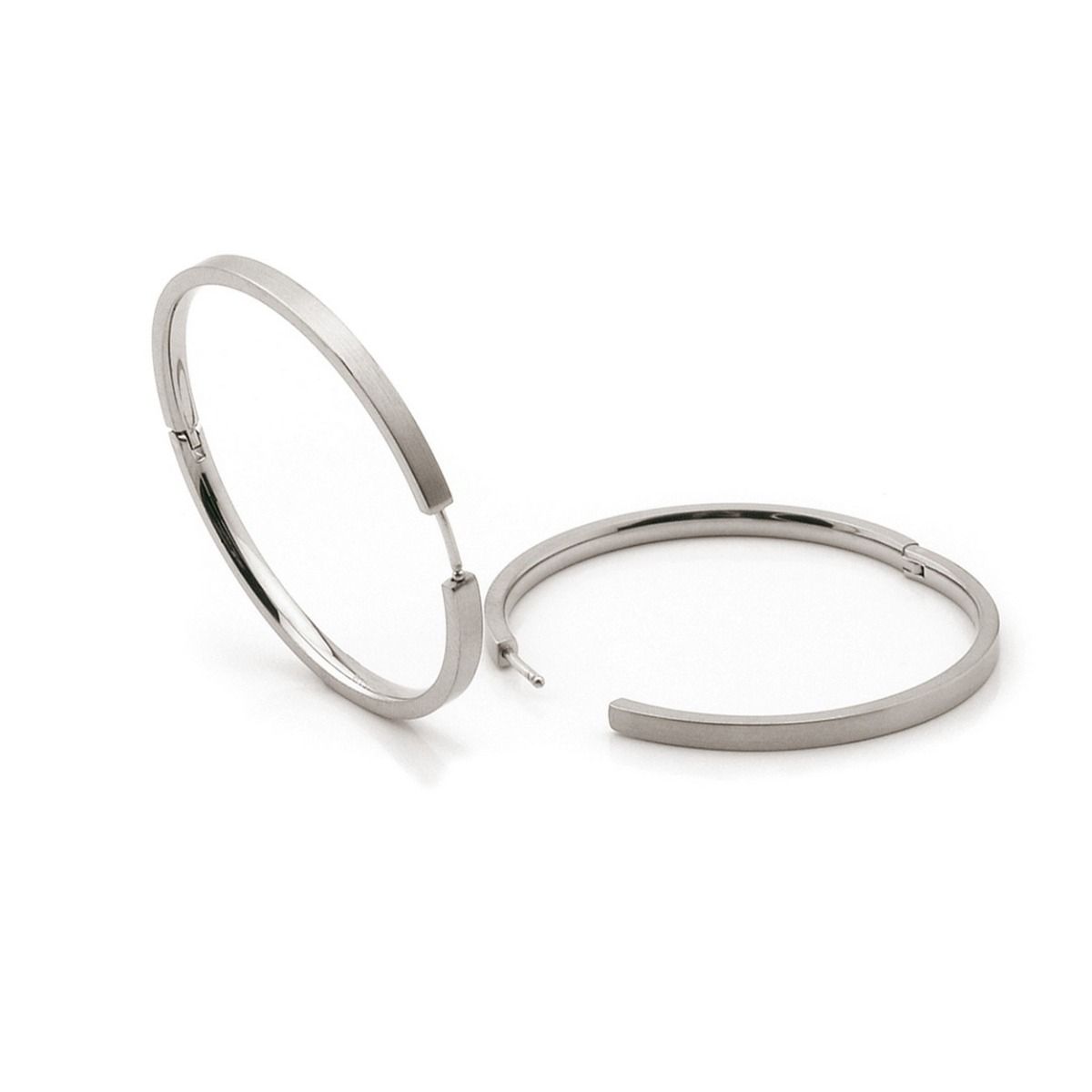 Boccia Titanium Oorbellen 0508-01 Zilverkleurig 40 mm