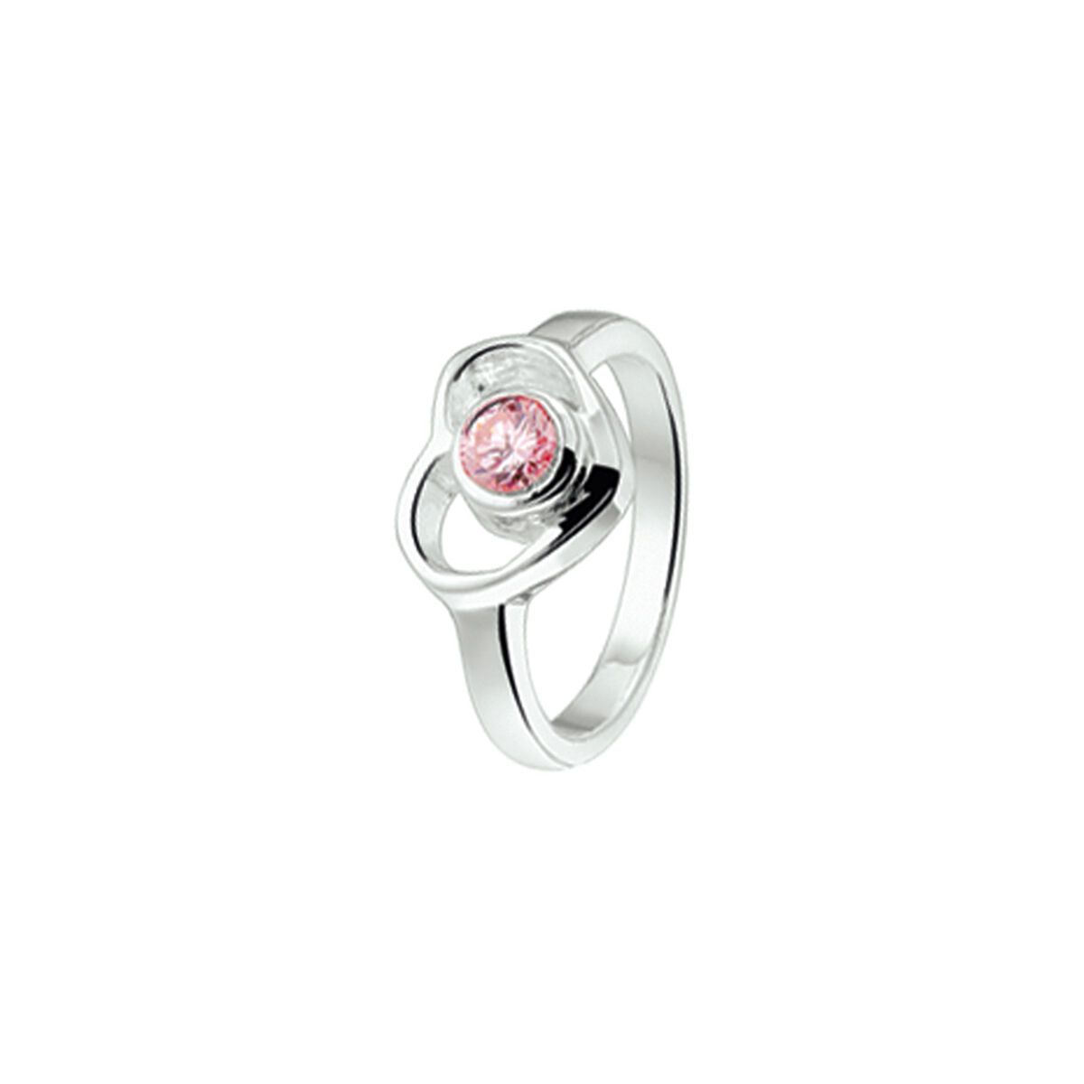 Fantasy Collection Ring hart roze zirkonia zilver