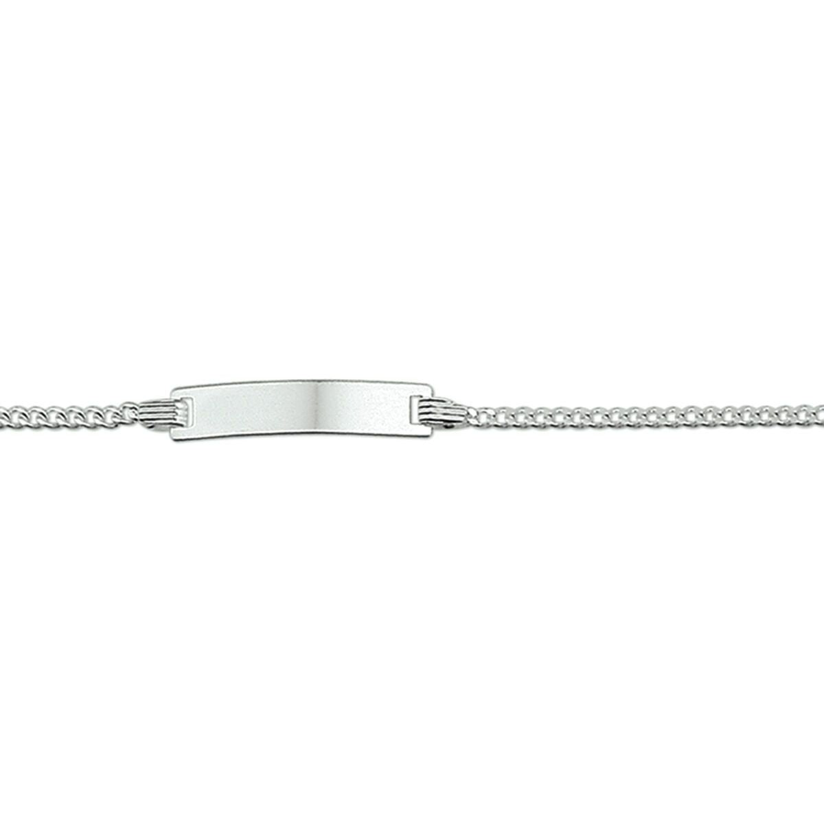 Fantasy Collection Graveerarmband gourmette 4 zijdes geslepen plaat 4,2 mm zilver - PSN1321353