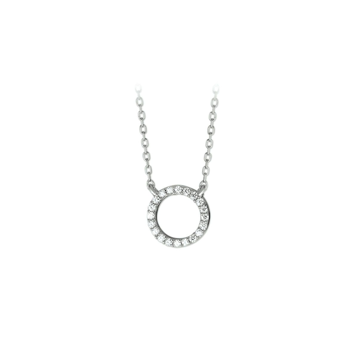 Fantasy Collection Collier zirkonia 40 + 4 cm zilver