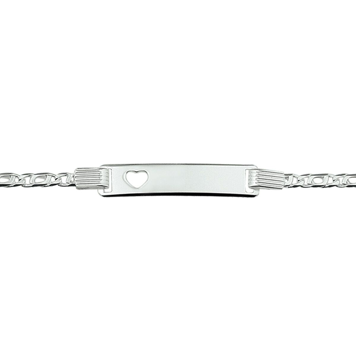 Fantasy Collection Graveerarmband hart plaat 6 mm 16-18 cm zilver - PSN1323036