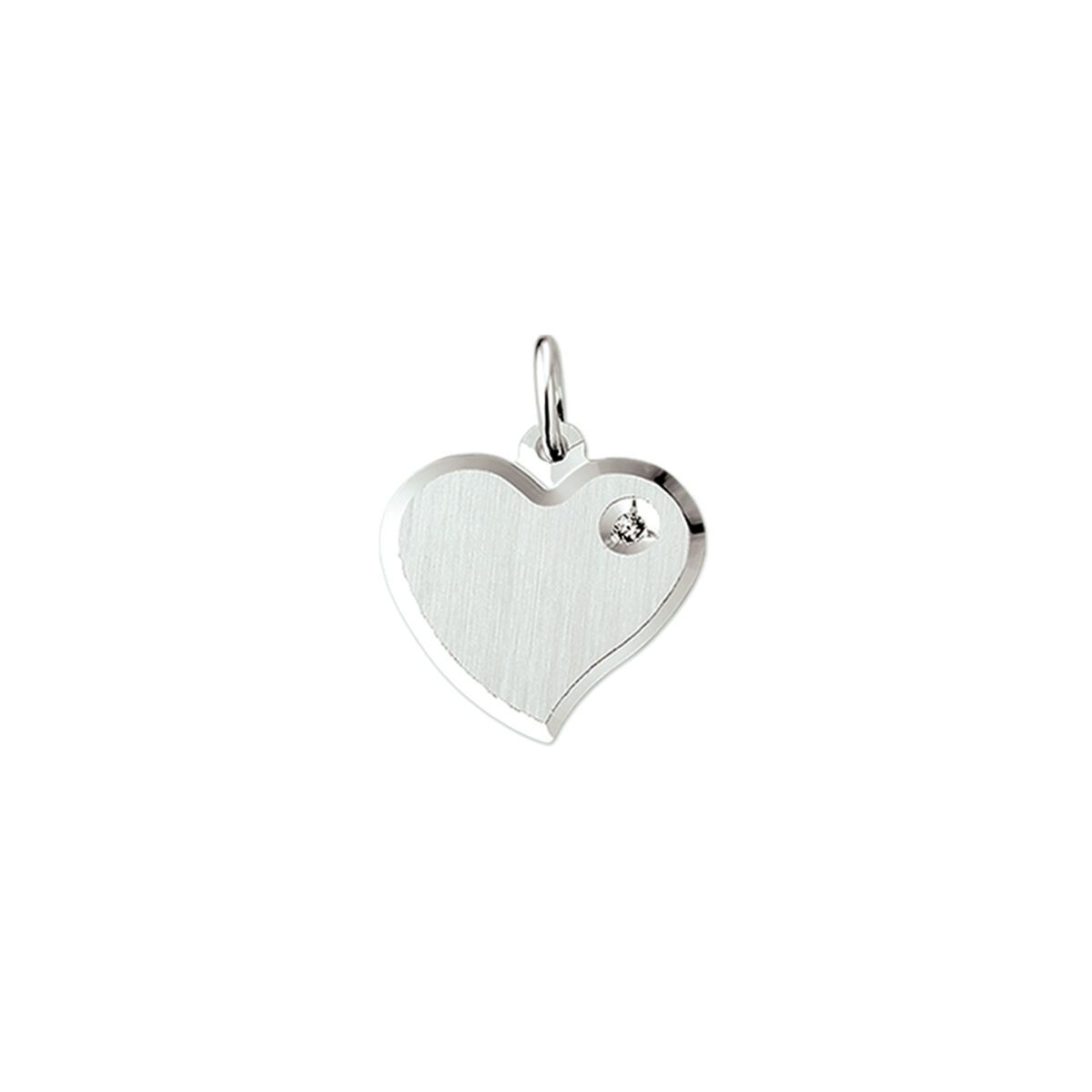 Fantasy Collection Graveerhart zirkonia zilver hanger - PSN1323243