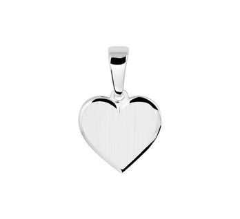 Fantasy Collection Graveerhartje poli/mat zilver hanger - PSN1328139
