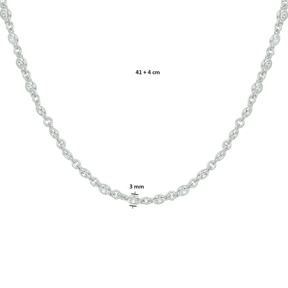 Zilveren collier zirkonia 41 + 4 cm 1332647, exclusief en kwalitatief hoogwaardig. Ontdek nu!