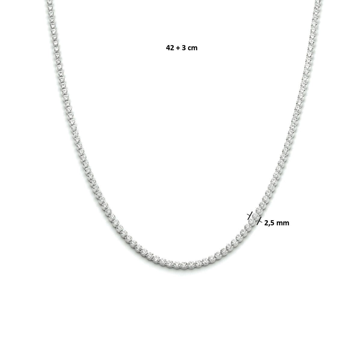 Zilveren collier zirkonia 42 + 3 cm 1334313, exclusief en kwalitatief hoogwaardig. Ontdek nu!