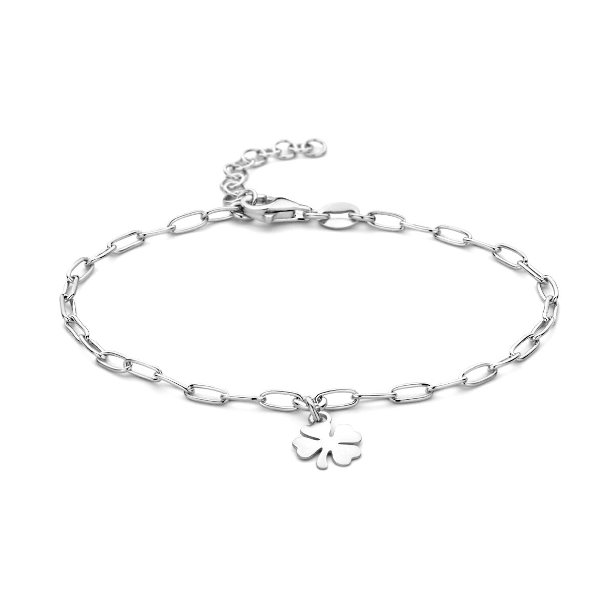 Gerhodineerd Zilveren Klaver Armband 16 + 3 cm - Fijne Schakel 2,5mm - 1335897, exclusief en kwalitatief hoogwaardig. Ontdek nu!
