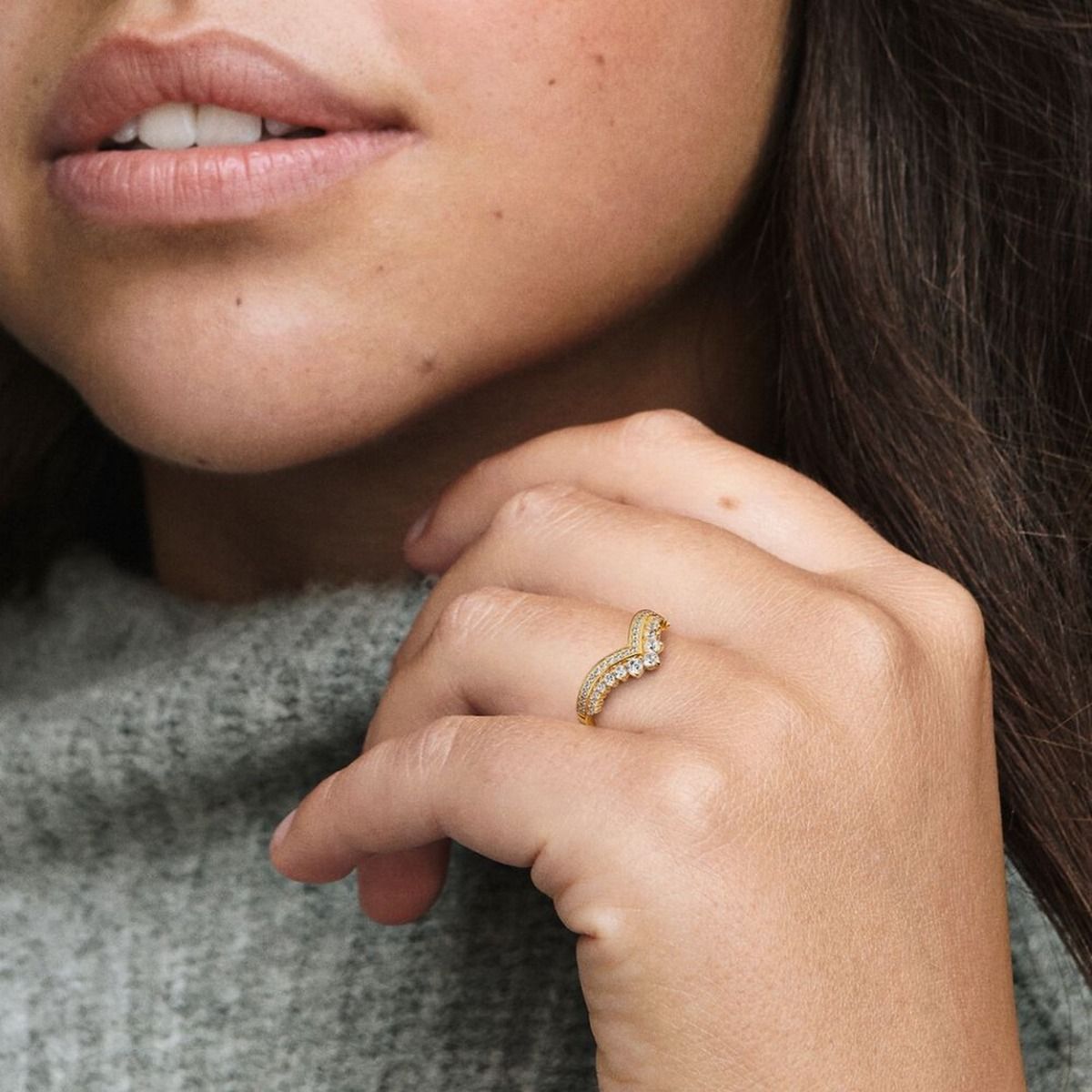 Pandora Timeless Wishbone Tiara Ring goudverguld - 167736C01