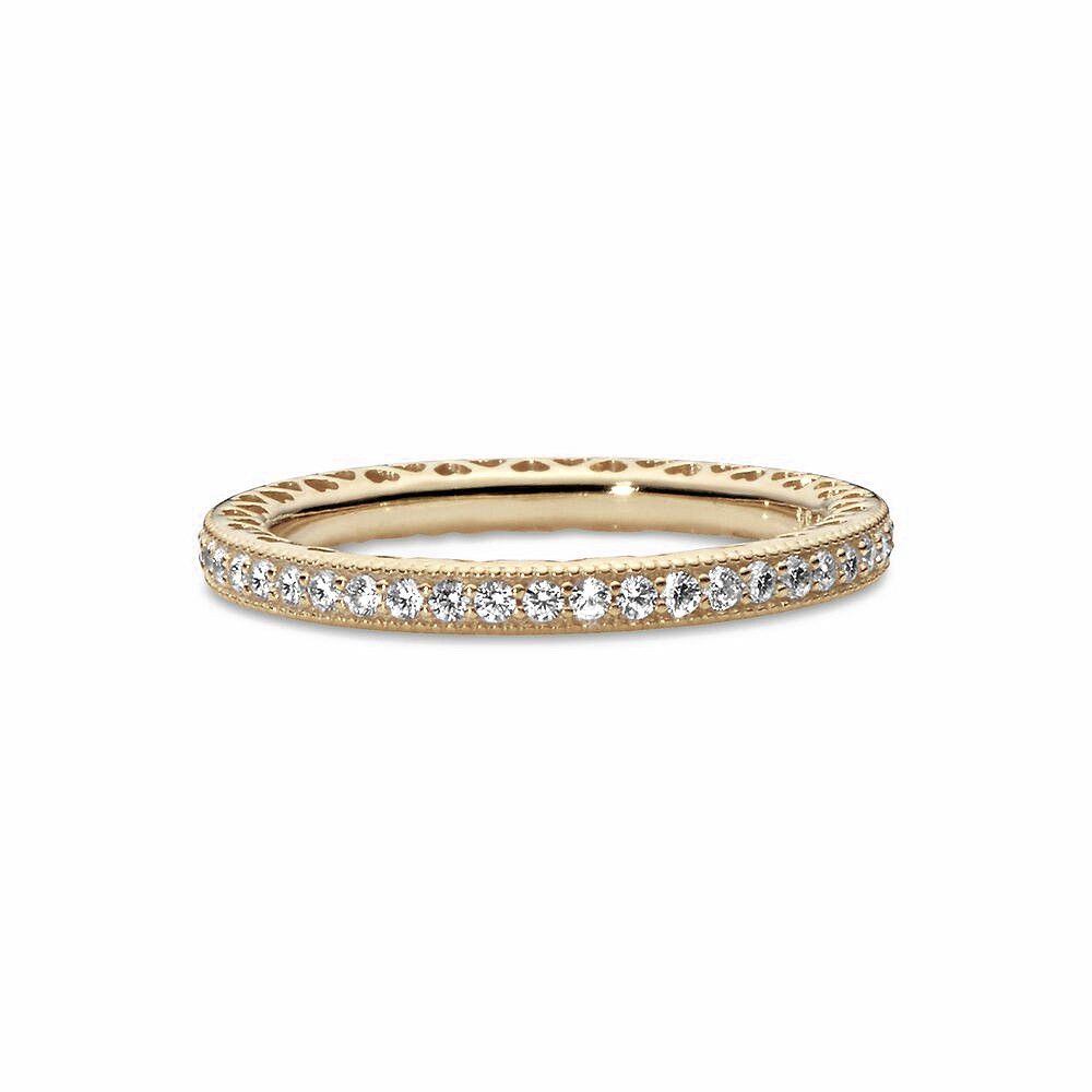 Pandora Sprankeling & Harten Ring goudverguld - 168655C01
