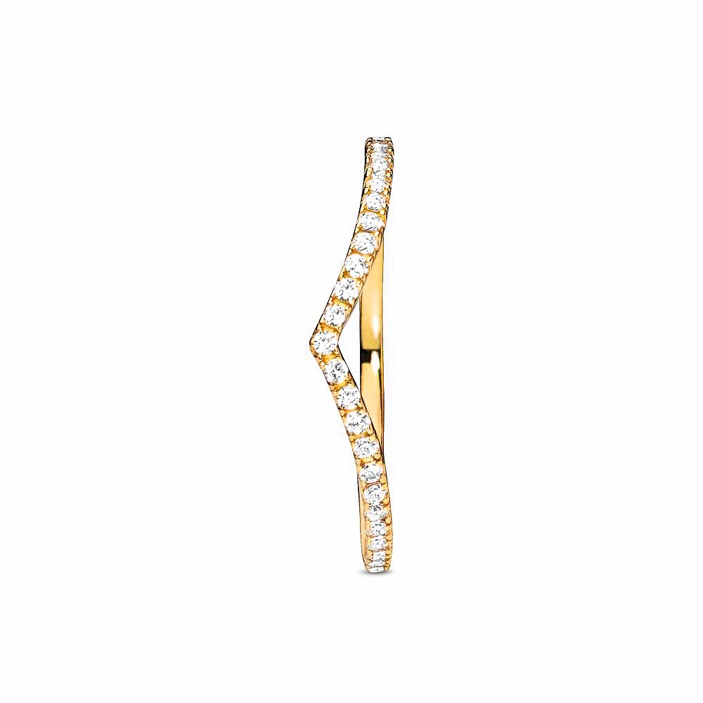 Pandora Sprankelende Wishbone Ring goudverguld - 168758C01