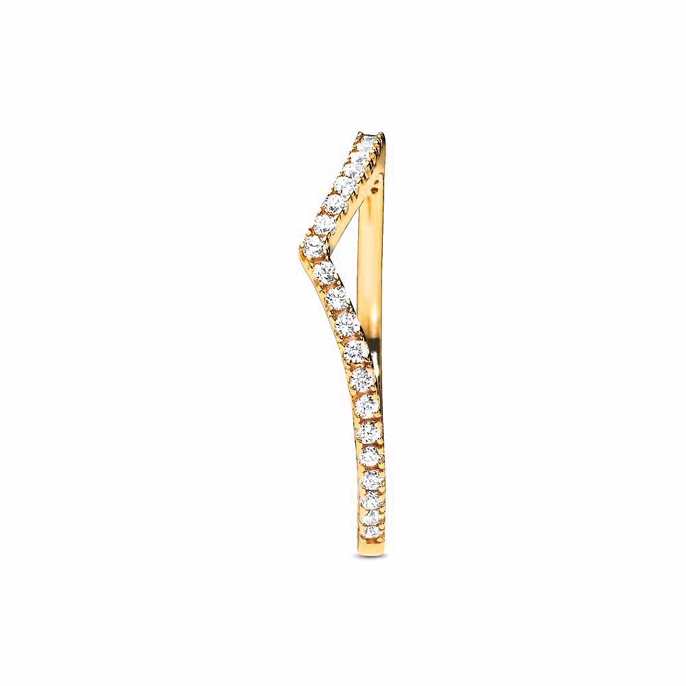Pandora Sprankelende Wishbone Ring goudverguld - 168758C01