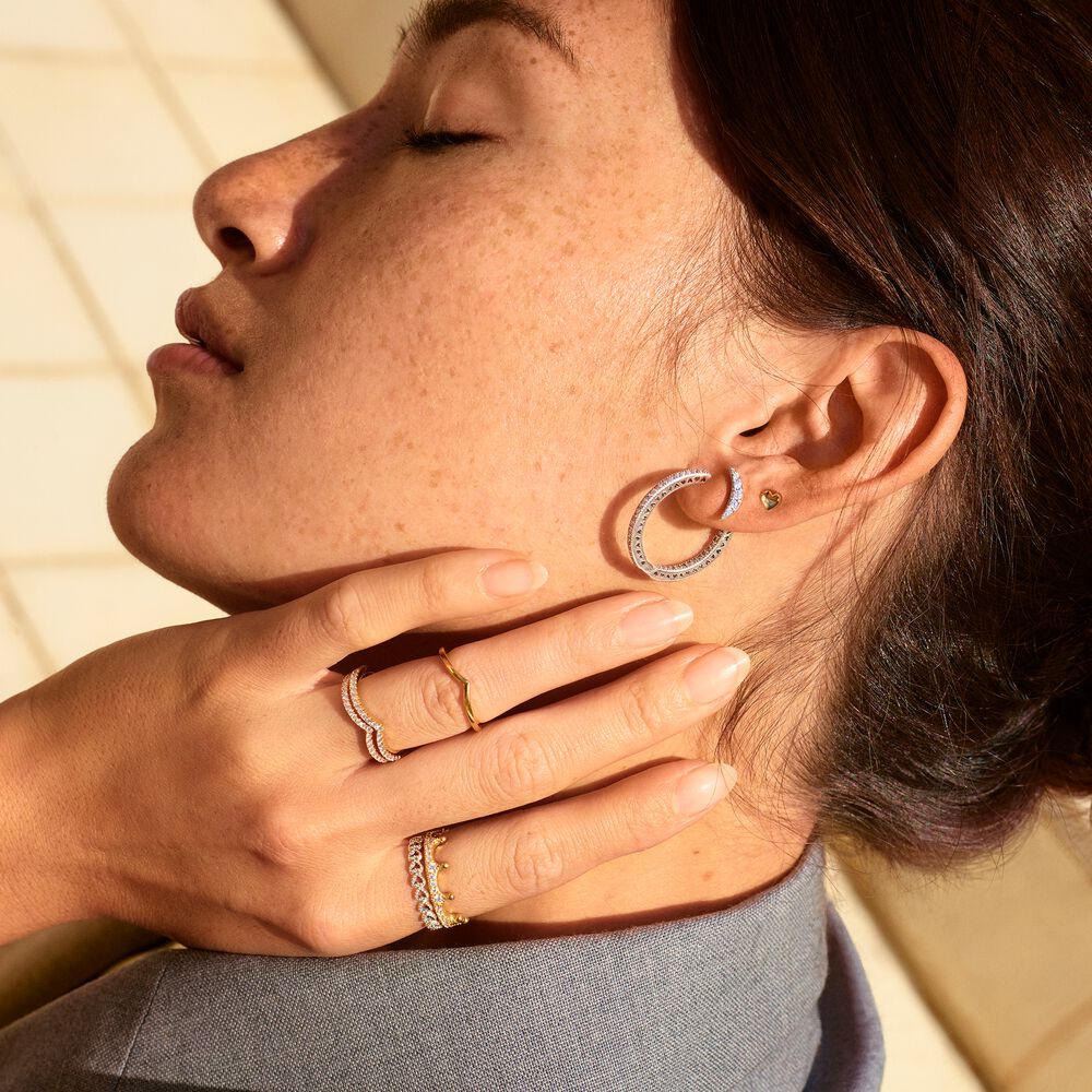 Pandora Sprankelende Wishbone Ring goudverguld - 168758C01