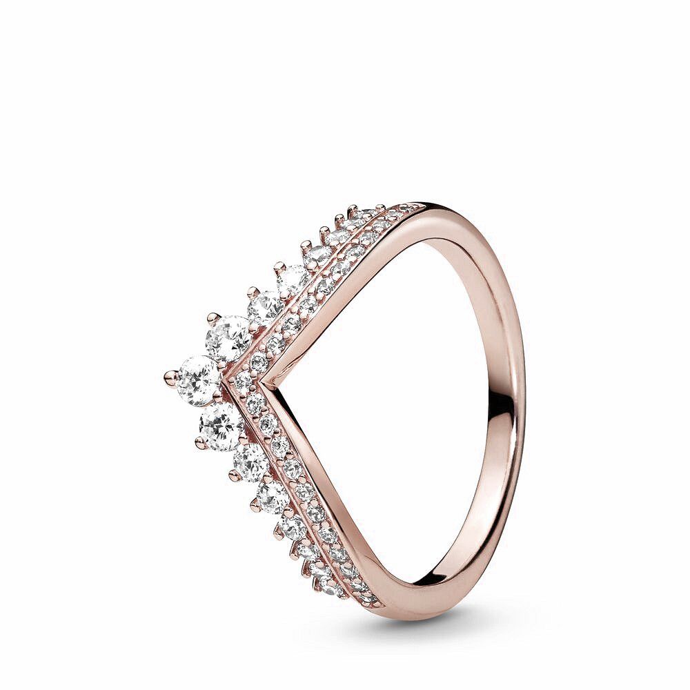 Pandora Prinses Wishbone Ring roségoudverguld - 187736CZ