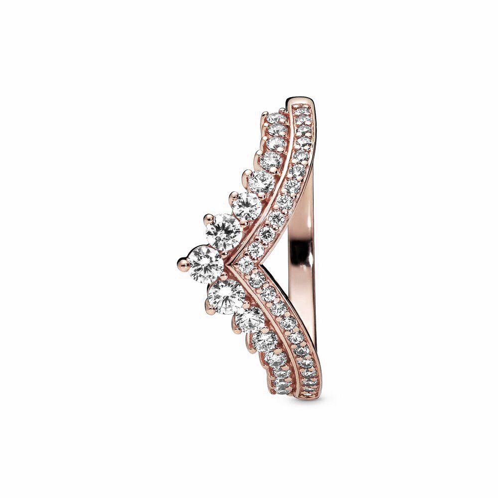 Pandora Prinses Wishbone Ring roségoudverguld - 187736CZ
