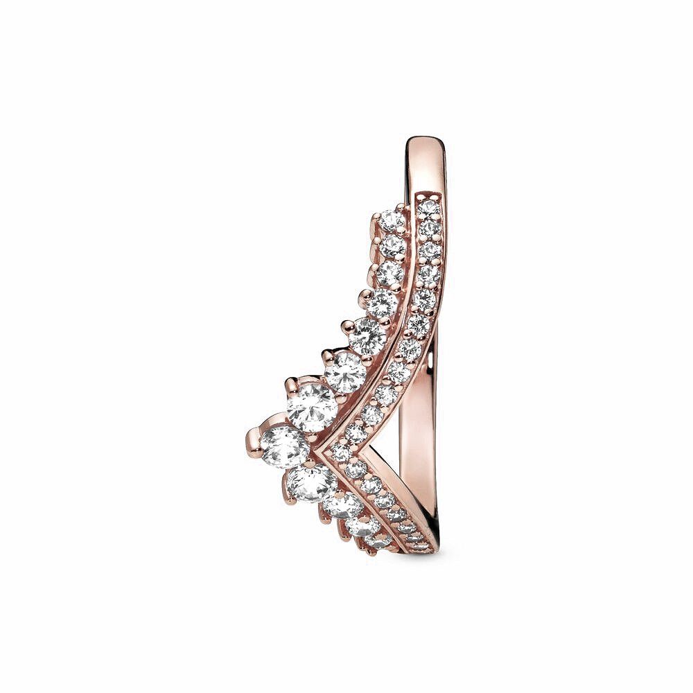 Pandora Prinses Wishbone Ring roségoudverguld - 187736CZ