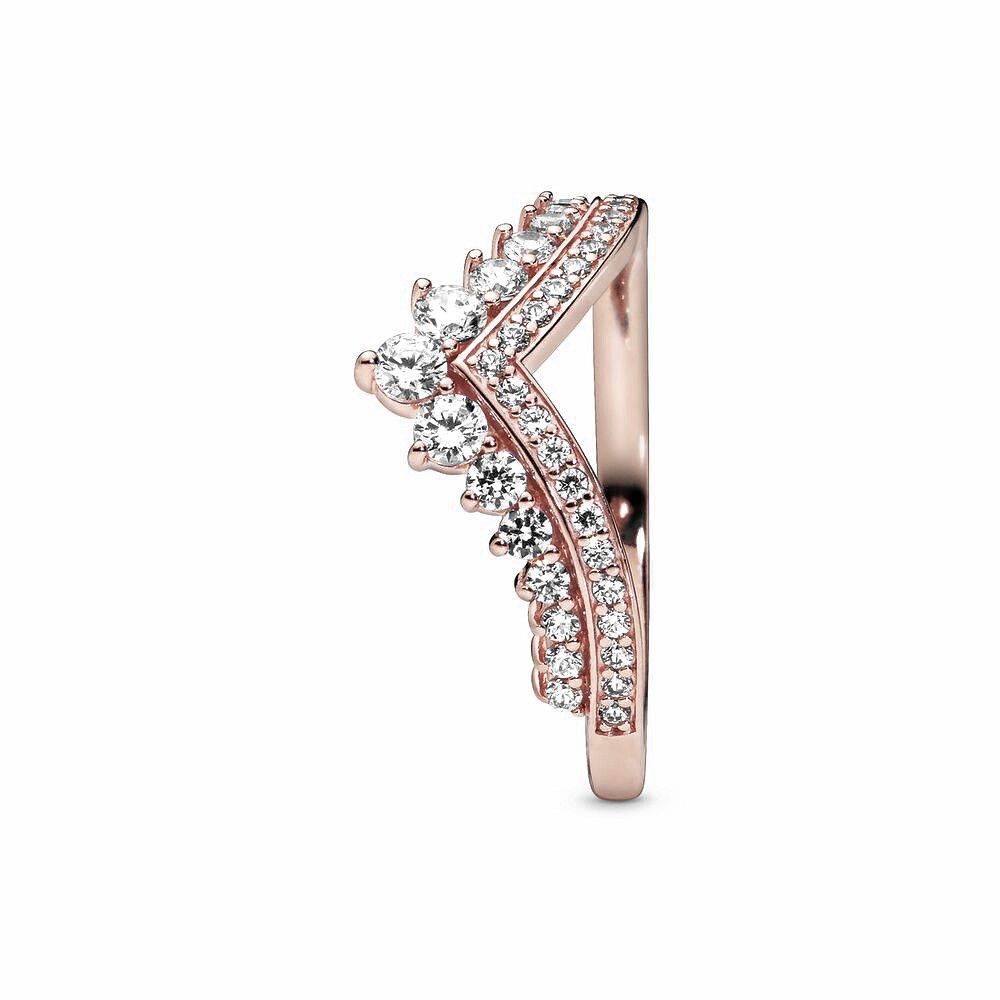 Pandora Prinses Wishbone Ring roségoudverguld - 187736CZ