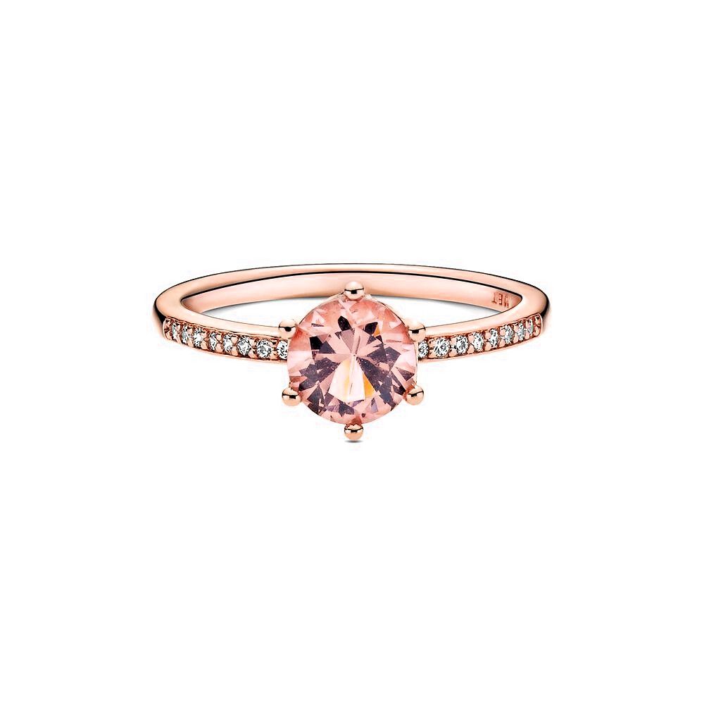 Pandora Paarse Glinsterende Kroon Solitaire-ring roségoudverguld - 188289C01