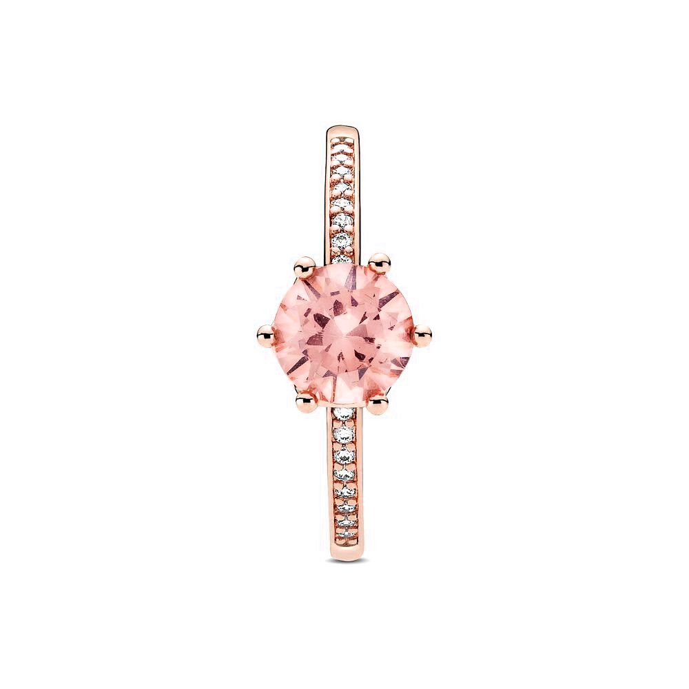 Pandora Paarse Glinsterende Kroon Solitaire-ring roségoudverguld - 188289C01