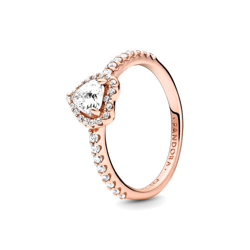 Pandora Sparkling Elevated Heart Ring roségoudverguld - 188421C02