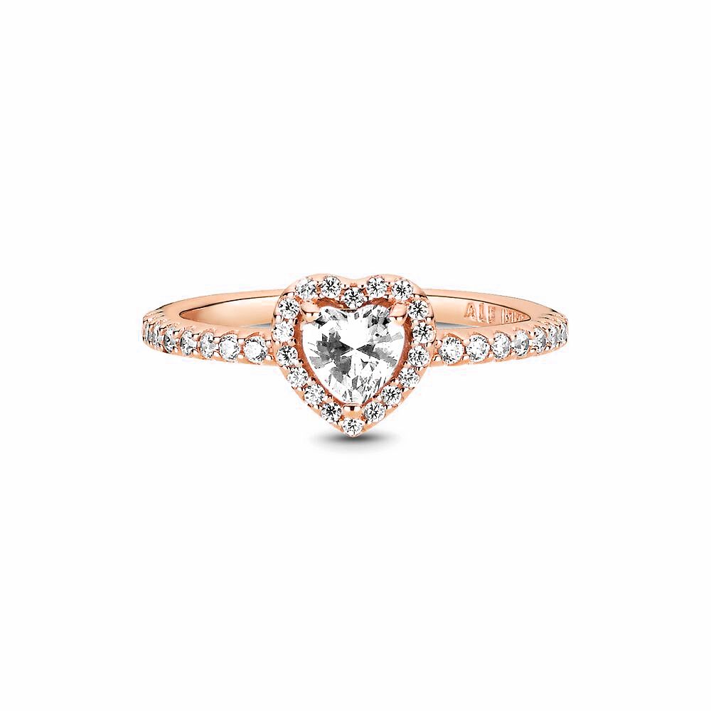 Pandora Sparkling Elevated Heart Ring roségoudverguld - 188421C02