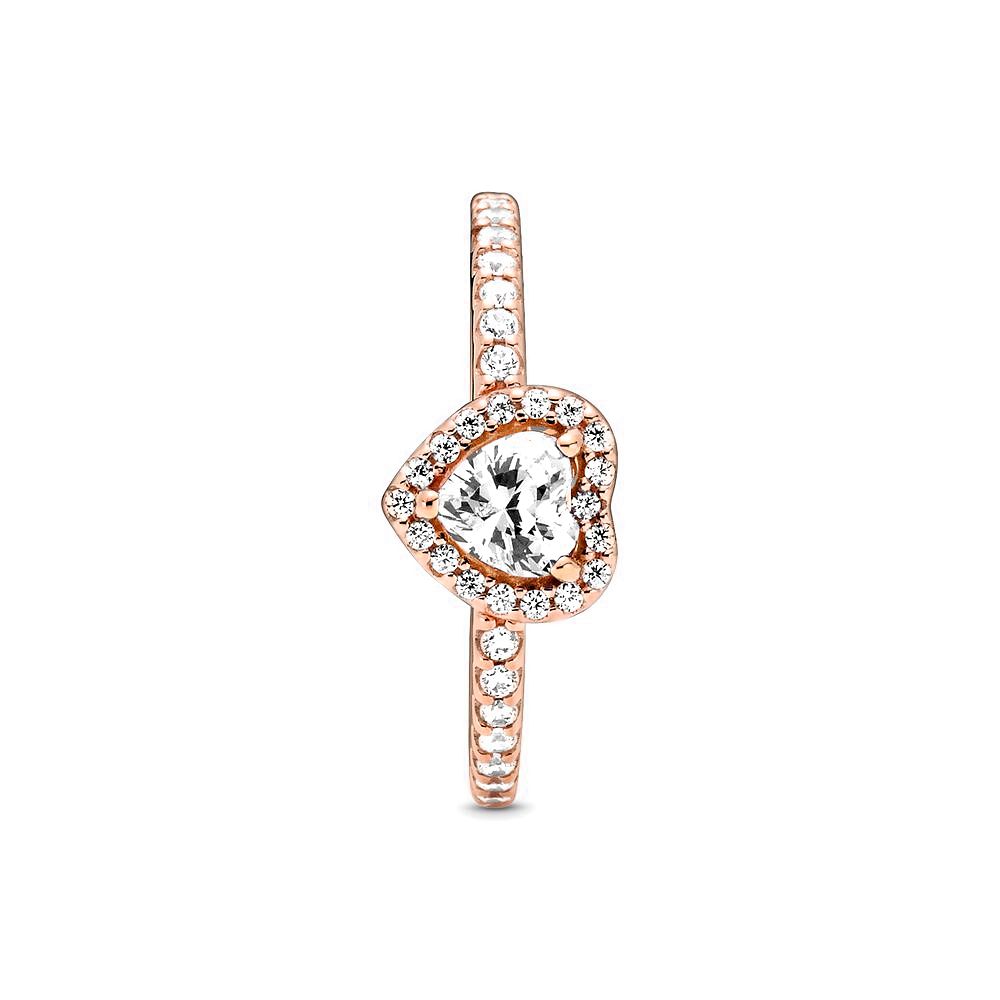 Pandora Sparkling Elevated Heart Ring roségoudverguld - 188421C02