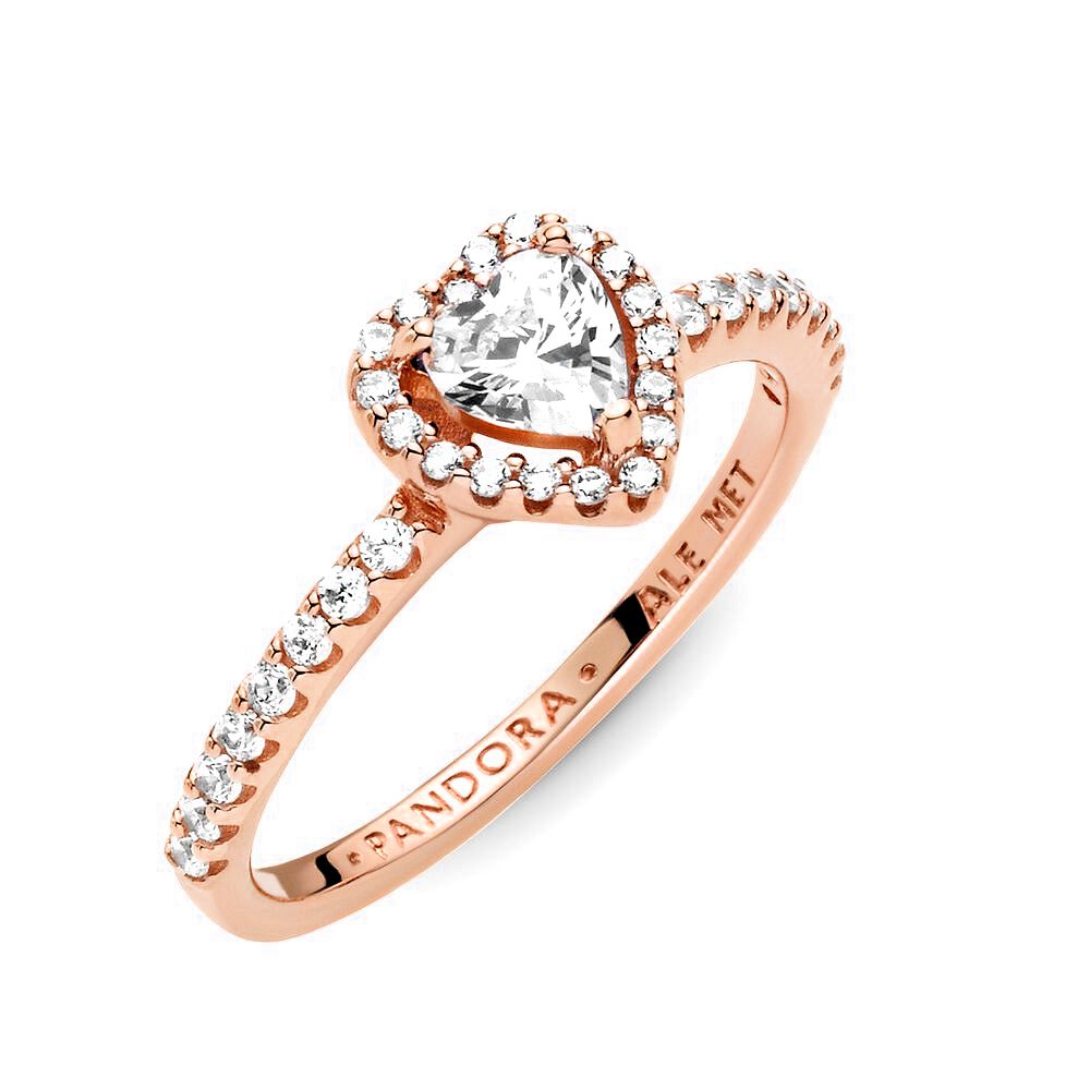 Pandora Sparkling Elevated Heart Ring roségoudverguld - 188421C02