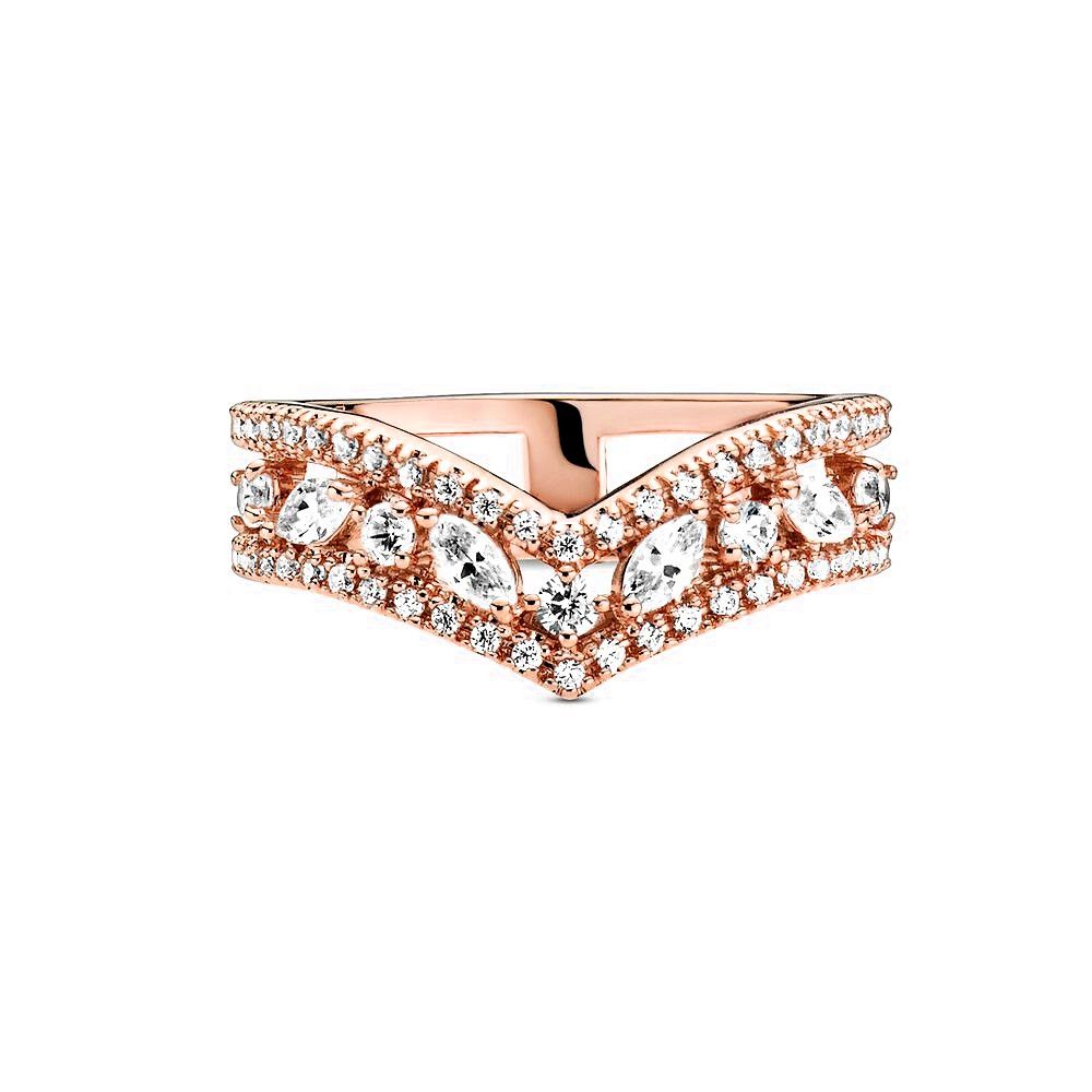 Pandora Sprankelende Marquise Ring roségoudverguld - 189095C01