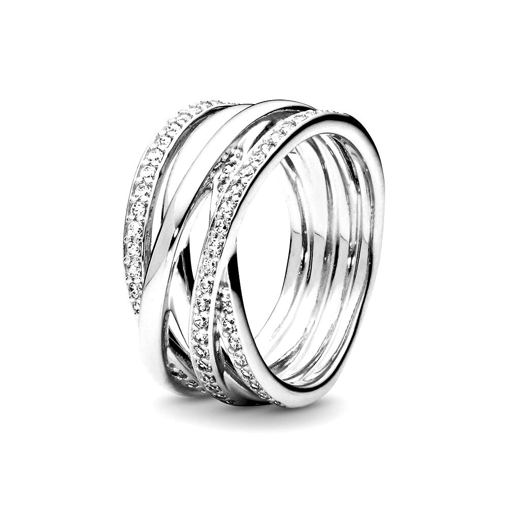 Pandora Sparkling & Polished Lines Ring zilver - 190919CZ