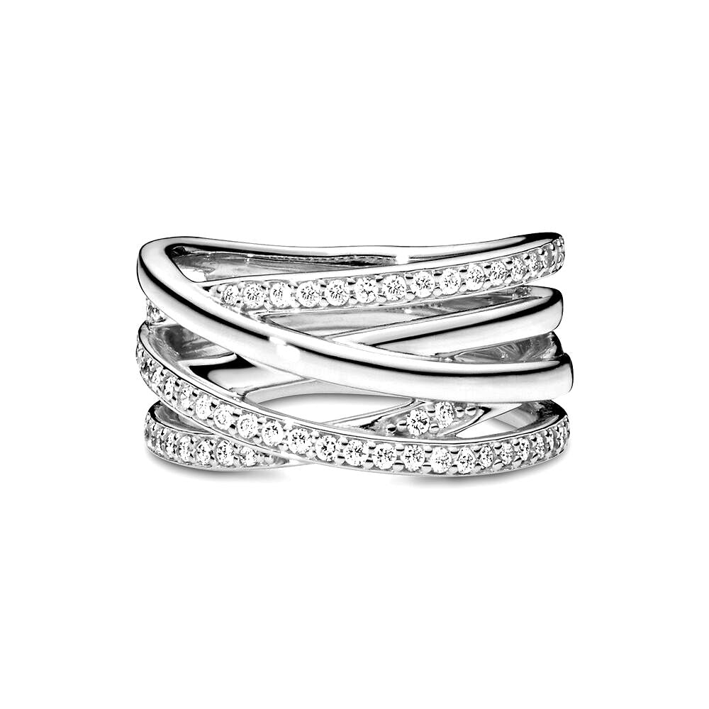 Pandora Sparkling & Polished Lines Ring zilver - 190919CZ