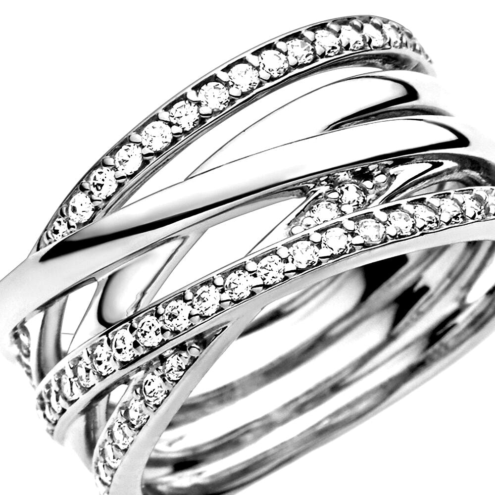 Pandora Sparkling & Polished Lines Ring zilver - 190919CZ