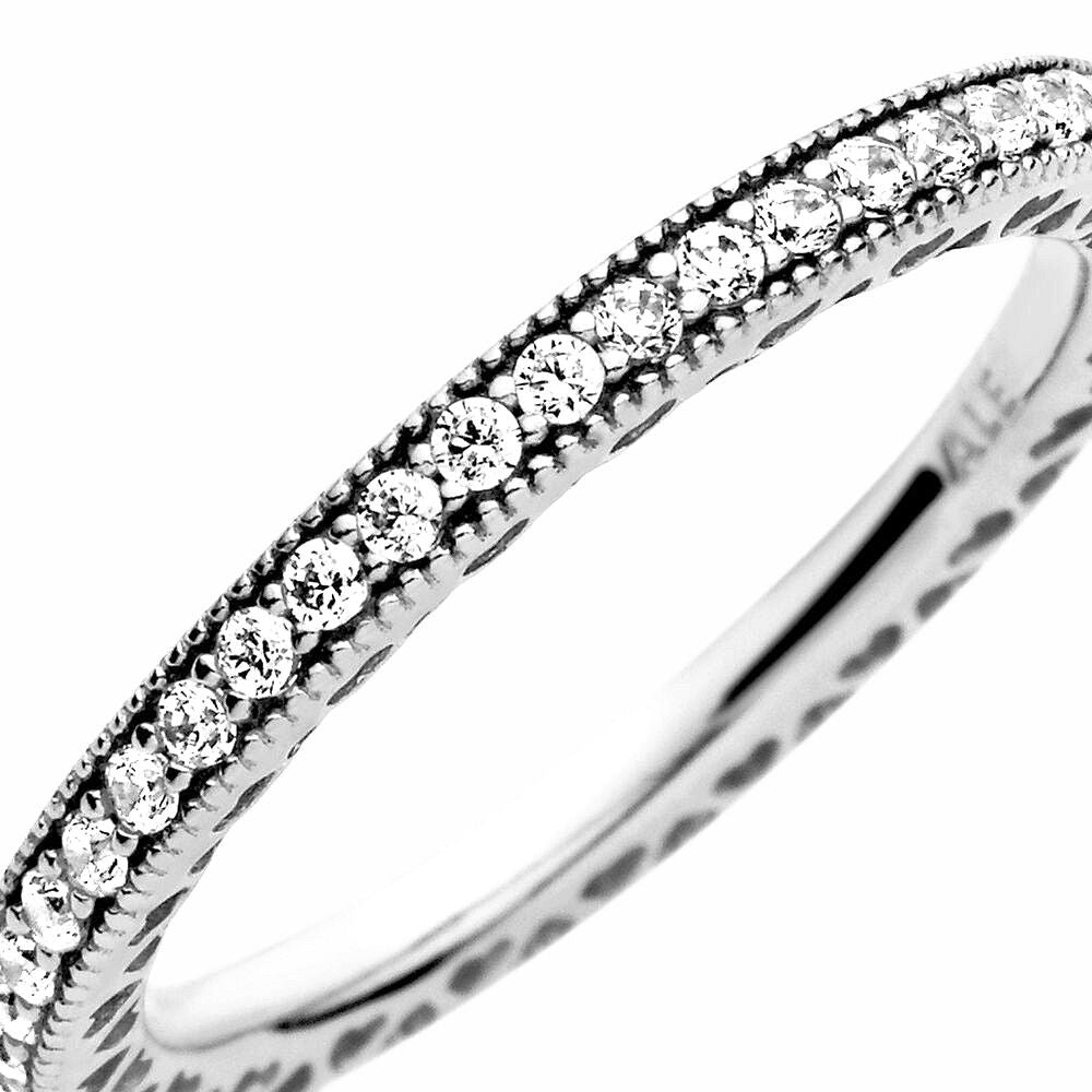 Pandora Sparkle & Hearts Ring zilver - 190963CZ