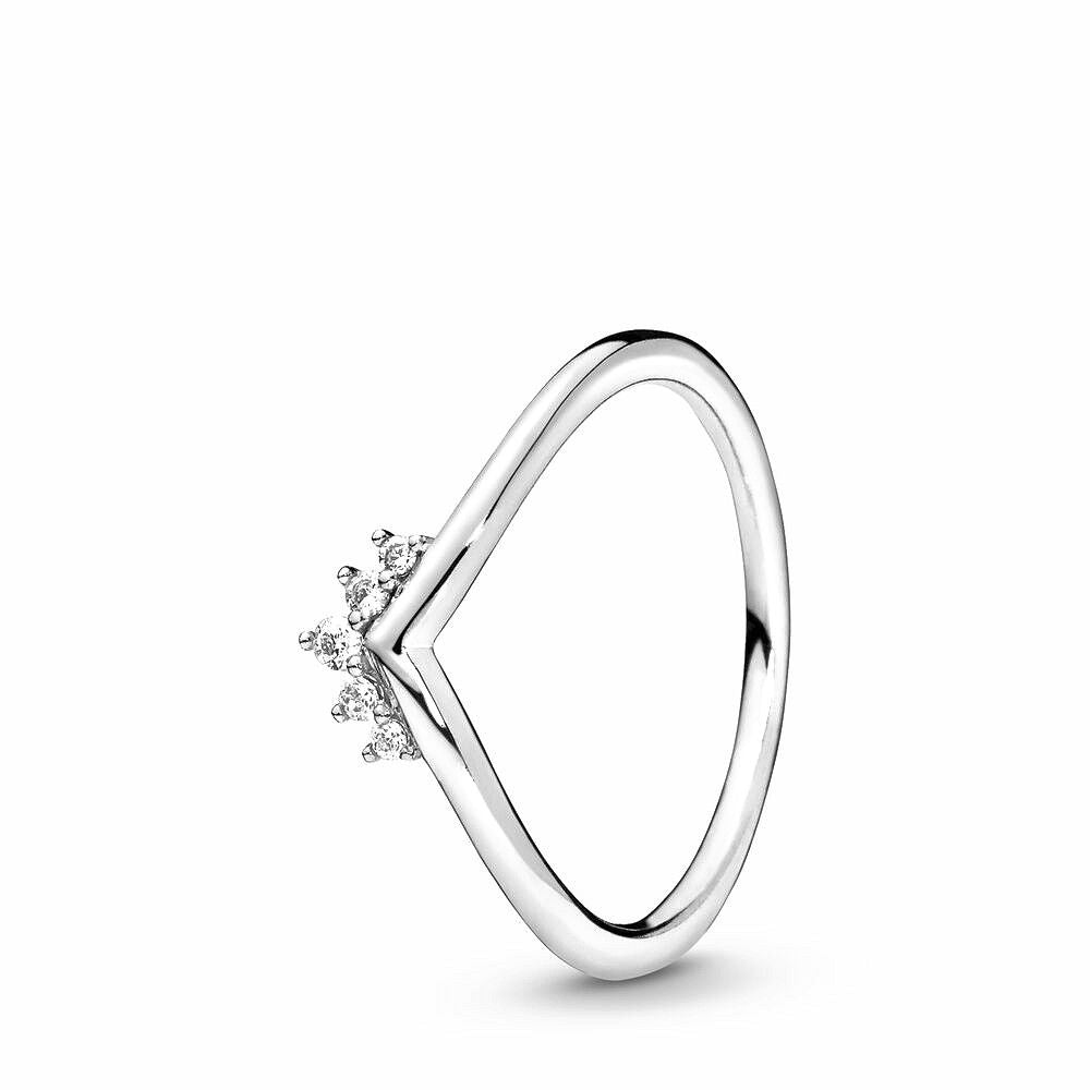 Pandora Tiara Wishbone Ring zilver wit - 198282CZ