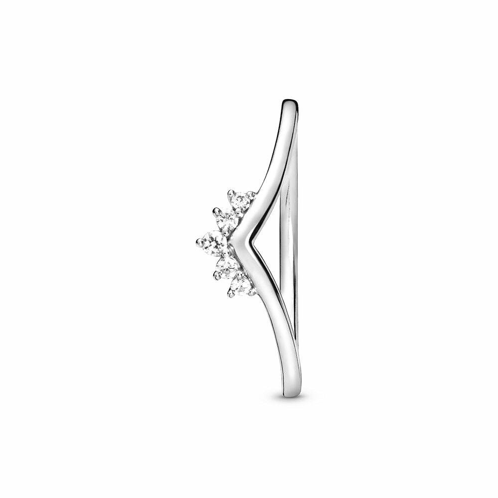 Pandora Tiara Wishbone Ring zilver wit - 198282CZ