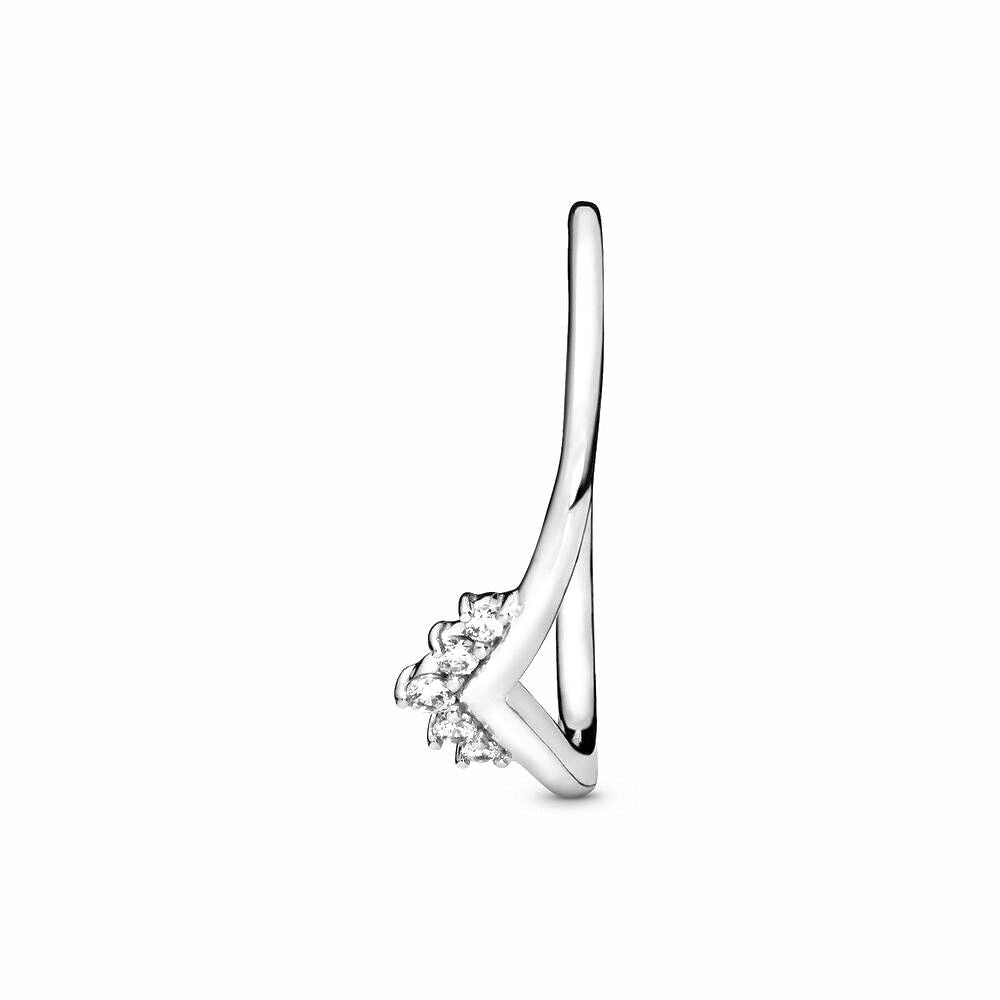 Pandora Tiara Wishbone Ring zilver wit - 198282CZ