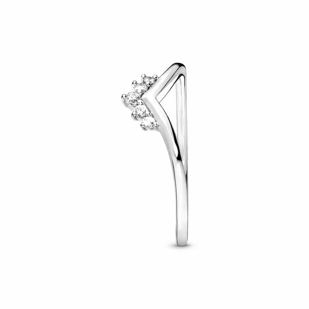 Pandora Tiara Wishbone Ring zilver wit - 198282CZ
