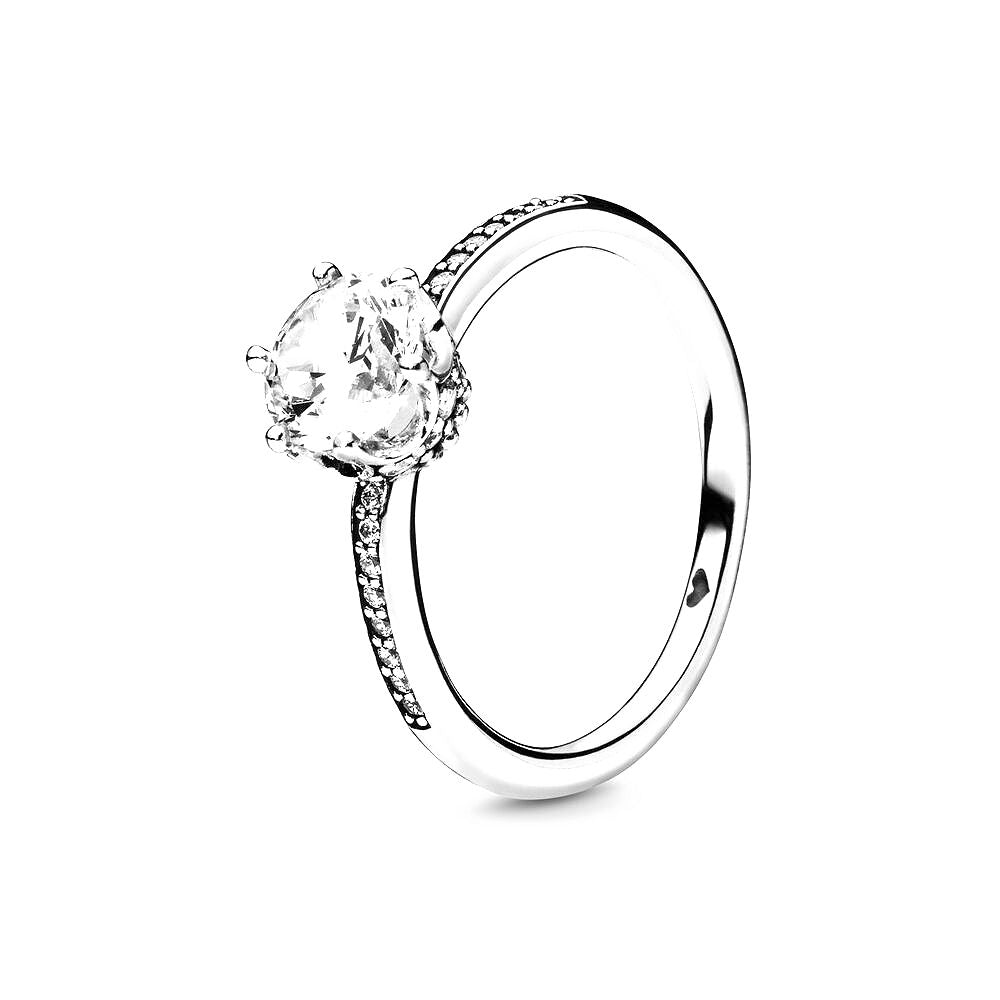Pandora Transparante Sprankelende Kroon Ring zilver - 198289CZ